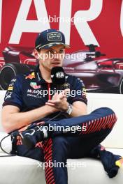 Max Verstappen (NLD) Red Bull Racing in the post race FIA Press Conference. 08.10.2023. Formula 1 World Championship, Rd 18, Qatar Grand Prix, Doha, Qatar, Race Day.