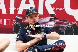 Max Verstappen (NLD) Red Bull Racing in the post race FIA Press Conference. 08.10.2023. Formula 1 World Championship, Rd 18, Qatar Grand Prix, Doha, Qatar, Race Day.