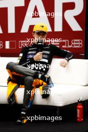 Lando Norris (GBR) McLaren, in the post Sprint FIA Press Conference. 07.10.2023. Formula 1 World Championship, Rd 18, Qatar Grand Prix, Doha, Qatar, Sprint Day.