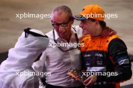 Stefano Domenicali (ITA) Formula One President and CEO with Sprint race winner Oscar Piastri (AUS) McLaren. 07.10.2023. Formula 1 World Championship, Rd 18, Qatar Grand Prix, Doha, Qatar, Sprint Day.