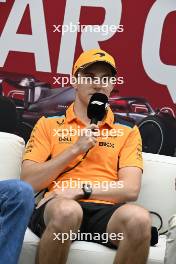 Oscar Piastri (AUS) McLaren in the FIA Press Conference. 05.10.2023. Formula 1 World Championship, Rd 18, Qatar Grand Prix, Doha, Qatar, Preparation Day.