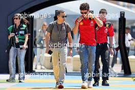 (L to R): Nicolas Todt (FRA) Driver Manager with Charles Leclerc (MON) Ferrari. 17.03.2023. Formula 1 World Championship, Rd 2, Saudi Arabian Grand Prix, Jeddah, Saudi Arabia, Practice Day.