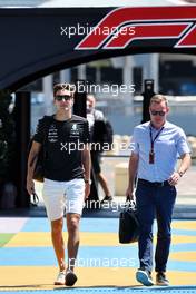 (L to R): George Russell (GBR) Mercedes AMG F1 with Harry Soden (GBR) Driver Manager. 17.03.2023. Formula 1 World Championship, Rd 2, Saudi Arabian Grand Prix, Jeddah, Saudi Arabia, Practice Day.