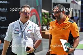 (L to R): Ron Meadows (GBR) Mercedes AMG F1 Team Manager and Randy Singh (GBR) McLaren Strategy and Sporting Director. 17.03.2023. Formula 1 World Championship, Rd 2, Saudi Arabian Grand Prix, Jeddah, Saudi Arabia, Practice Day.