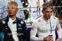 (L to R): Alexander Albon (THA) Williams Racing and team mate Logan Sargeant (USA) Williams Racing on the grid. 19.03.2023. Formula 1 World Championship, Rd 2, Saudi Arabian Grand Prix, Jeddah, Saudi Arabia, Race Day.
