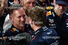 Christian Horner (GBR) Red Bull Racing Team Principal with Max Verstappen (NLD) Red Bull Racing. 19.03.2023. Formula 1 World Championship, Rd 2, Saudi Arabian Grand Prix, Jeddah, Saudi Arabia, Race Day.