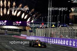 Race winner Sergio Perez (MEX) Red Bull Racing RB19 enters parc ferme. 19.03.2023. Formula 1 World Championship, Rd 2, Saudi Arabian Grand Prix, Jeddah, Saudi Arabia, Race Day.
