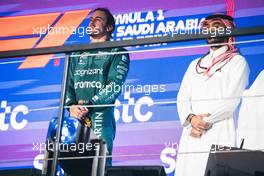 Third placed Fernando Alonso (ESP) Aston Martin F1 Team on the podium. 19.03.2023. Formula 1 World Championship, Rd 2, Saudi Arabian Grand Prix, Jeddah, Saudi Arabia, Race Day.
