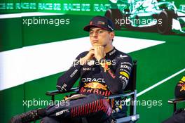 Second placed Max Verstappen (NLD) Red Bull Racing in the the post race FIA Press Conference. 19.03.2023. Formula 1 World Championship, Rd 2, Saudi Arabian Grand Prix, Jeddah, Saudi Arabia, Race Day.