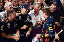 Christian Horner (GBR) Red Bull Racing Team Principal with Max Verstappen (NLD) Red Bull Racing. 19.03.2023. Formula 1 World Championship, Rd 2, Saudi Arabian Grand Prix, Jeddah, Saudi Arabia, Race Day.