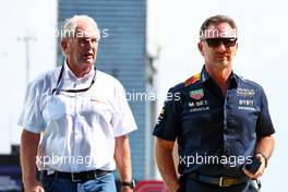 (L to R): Dr Helmut Marko (AUT) Red Bull Motorsport Consultant with Christian Horner (GBR) Red Bull Racing Team Principal. 18.03.2023. Formula 1 World Championship, Rd 2, Saudi Arabian Grand Prix, Jeddah, Saudi Arabia, Qualifying Day.
