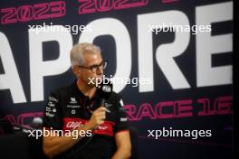 Alessandro Alunni Bravi (ITA) Alfa Romeo F1 Team Managing Director and Team Representative in the FIA Press Conference. 15.09.2023. Formula 1 World Championship, Rd 16, Singapore Grand Prix, Marina Bay Street Circuit, Singapore, Practice Day.