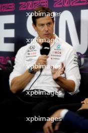 Toto Wolff (GER) Mercedes AMG F1 Shareholder and Executive Director in the FIA Press Conference. 15.09.2023. Formula 1 World Championship, Rd 16, Singapore Grand Prix, Marina Bay Street Circuit, Singapore, Practice Day.
