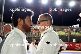 (L to R): Mohammed Bin Sulayem (UAE) FIA President with Stefano Domenicali (ITA) Formula One President and CEO on the grid. 17.09.2023. Formula 1 World Championship, Rd 16, Singapore Grand Prix, Marina Bay Street Circuit, Singapore, Race Day.