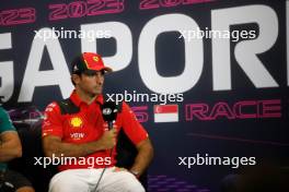 Carlos Sainz Jr (ESP) Ferrari in the FIA Press Conference. 14.09.2023. Formula 1 World Championship, Rd 16, Singapore Grand Prix, Marina Bay Street Circuit, Singapore, Preparation Day.