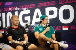 (L to R): Kevin Magnussen (DEN) Haas F1 Team and Lance Stroll (CDN) Aston Martin F1 Team in the FIA Press Conference. 14.09.2023. Formula 1 World Championship, Rd 16, Singapore Grand Prix, Marina Bay Street Circuit, Singapore, Preparation Day.