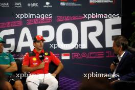 Carlos Sainz Jr (ESP) Ferrari in the FIA Press Conference. 14.09.2023. Formula 1 World Championship, Rd 16, Singapore Grand Prix, Marina Bay Street Circuit, Singapore, Preparation Day.