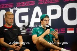(L to R): Kevin Magnussen (DEN) Haas F1 Team and Lance Stroll (CDN) Aston Martin F1 Team in the FIA Press Conference. 14.09.2023. Formula 1 World Championship, Rd 16, Singapore Grand Prix, Marina Bay Street Circuit, Singapore, Preparation Day.