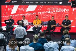The FIA Press Conference (L to R): Franz Tost (AUT) AlphaTauri Team Principal; James Vowles (GBR) Williams Racing Team Principal; Zak Brown (USA) McLaren Executive Director; Guenther Steiner (ITA) Haas F1 Team Prinicipal; Otmar Szafnauer (USA) Alpine F1 Team, Team Principal. 24.02.2023. Formula 1 Testing, Sakhir, Bahrain, Day Two.