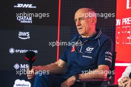 Franz Tost (AUT) AlphaTauri Team Principal, in the FIA Press Conference. 24.02.2023. Formula 1 Testing, Sakhir, Bahrain, Day Two.