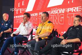 The FIA Press Conference (L to R): Franz Tost (AUT) AlphaTauri Team Principal; James Vowles (GBR) Williams Racing Team Principal; Zak Brown (USA) McLaren Executive Director; Guenther Steiner (ITA) Haas F1 Team Prinicipal. 24.02.2023. Formula 1 Testing, Sakhir, Bahrain, Day Two.