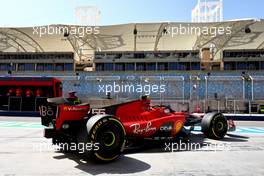 Carlos Sainz Jr (ESP) Ferrari SF-23 leaves the pits. 24.02.2023. Formula 1 Testing, Sakhir, Bahrain, Day Two.