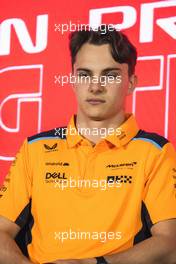 Oscar Piastri (AUS) McLaren, in the FIA Press Conference. 24.02.2023. Formula 1 Testing, Sakhir, Bahrain, Day Two.