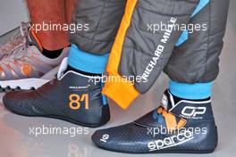 Sparco racing boots of Oscar Piastri (AUS) McLaren.  25.02.2023. Formula 1 Testing, Sakhir, Bahrain, Day Three.