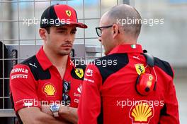 (L to R): Charles Leclerc (MON) Ferrari with David Sanchez (FRA) Ferrari Chief Engineer, Vehicle Concept. 25.02.2023. Formula 1 Testing, Sakhir, Bahrain, Day Three.