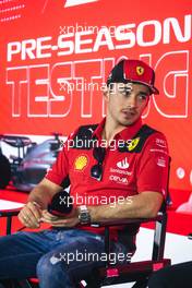 Charles Leclerc (MON) Ferrari in the FIA Press Conference. 25.02.2023. Formula 1 Testing, Sakhir, Bahrain, Day Three.