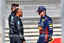 Lewis Hamilton (GBR) Mercedes AMG F1 and Max Verstappen (NLD) Red Bull Racing. 23.02.2023. Formula 1 Testing, Sakhir, Bahrain, Day One.
