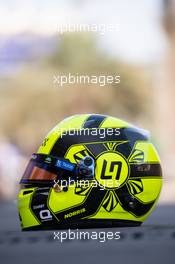 The helmet of Lando Norris (GBR) McLaren. 22.02.2023. Formula 1 Testing, Sakhir, Bahrain, Preparations.