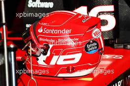 The helmet of Charles Leclerc (MON) Ferrari SF-23. 23.02.2023. Formula 1 Testing, Sakhir, Bahrain, Day One.