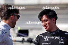 (L to R): Pierre Gasly (FRA) Alpine F1 Team with Zhou Guanyu (CHN) Alfa Romeo F1 Team. 23.02.2023. Formula 1 Testing, Sakhir, Bahrain, Day One.