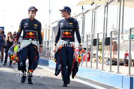 (L to R): Sergio Perez (MEX) Red Bull Racing with team mate Max Verstappen (NLD) Red Bull Racing. 23.02.2023. Formula 1 Testing, Sakhir, Bahrain, Day One.
