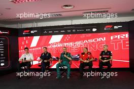 (L to R): Toto Wolff (GER) Mercedes AMG F1 Shareholder and Executive Director; Christian Horner (GBR) Red Bull Racing Team Principal; Mike Krack (LUX) Aston Martin F1 Team, Team Principal; Frederic Vasseur (FRA) Ferrari Team Principal; and Alessandro Alunni Bravi (ITA) Alfa Romeo F1 Team Managing Director and Team Representative, in the FIA Press Conference. 23.02.2023. Formula 1 Testing, Sakhir, Bahrain, Day One.
