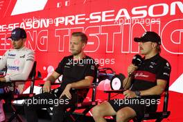 (L to R): Kevin Magnussen (DEN) Haas F1 Team and Valtteri Bottas (FIN) Alfa Romeo F1 Team in the FIA Press Conference. 23.02.2023. Formula 1 Testing, Sakhir, Bahrain, Day One.