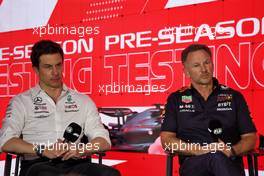 (L to R): Toto Wolff (GER) Mercedes AMG F1 Shareholder and Executive Director and Christian Horner (GBR) Red Bull Racing Team Principal in the FIA Press Conference. 23.02.2023. Formula 1 Testing, Sakhir, Bahrain, Day One.