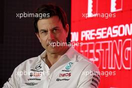 Toto Wolff (GER) Mercedes AMG F1 Shareholder and Executive Director in the FIA Press Conference. 23.02.2023. Formula 1 Testing, Sakhir, Bahrain, Day One.
