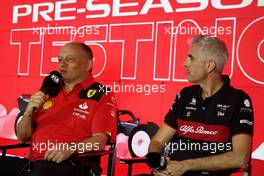 (L to R): Frederic Vasseur (FRA) Ferrari Team Principal and Alessandro Alunni Bravi (ITA) Alfa Romeo F1 Team Managing Director and Team Representative in the FIA Press Conference. 23.02.2023. Formula 1 Testing, Sakhir, Bahrain, Day One.