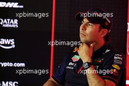 Sergio Perez (MEX) Red Bull Racing in the FIA Press Conference. 23.02.2023. Formula 1 Testing, Sakhir, Bahrain, Day One.