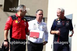 (L to R): Diego Ioverno (ITA) Ferrari Sporting Director with Ron Meadows (GBR) Mercedes AMG F1 Team Manager and Jonathan Wheatley (GBR) Red Bull Racing Team Manager. 24.11.2023. Formula 1 World Championship, Rd 23, Abu Dhabi Grand Prix, Yas Marina Circuit, Abu Dhabi, Practice Day.