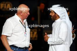 (L to R): Dieter Rencken (RSA) Motorsport Adviser to FIA President with Mohammed Bin Sulayem (UAE) FIA President. 25.11.2023. Formula 1 World Championship, Rd 23, Abu Dhabi Grand Prix, Yas Marina Circuit, Abu Dhabi, Qualifying Day.