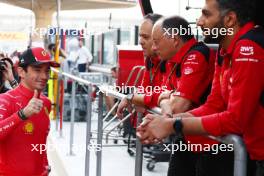 Charles Leclerc (MON) Ferrari with Diego Ioverno (ITA) Ferrari Sporting Director and Frederic Vasseur (FRA) Ferrari Team Principal. 26.11.2023. Formula 1 World Championship, Rd 23, Abu Dhabi Grand Prix, Yas Marina Circuit, Abu Dhabi, Race Day.