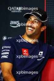 Daniel Ricciardo (AUS) AlphaTauri in the FIA Press Conference. 23.11.2023. Formula 1 World Championship, Rd 23, Abu Dhabi Grand Prix, Yas Marina Circuit, Abu Dhabi, Preparation Day.