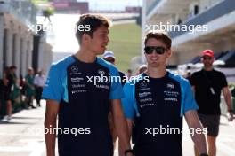 (L to R): Alexander Albon (THA) Williams Racing with team mate Logan Sargeant (USA) Williams Racing. 20.10.2023. Formula 1 World Championship, Rd 19, United States Grand Prix, Austin, Texas, USA, Qualifying Day