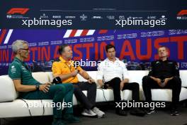 (L to R): Mike Krack (LUX) Aston Martin F1 Team, Team Principal; Zak Brown (USA) McLaren Executive Director; Toto Wolff (GER) Mercedes AMG F1 Shareholder and Executive Director; and Guenther Steiner (ITA) Haas F1 Team Prinicipal in the FIA Press Conference. 20.10.2023. Formula 1 World Championship, Rd 19, United States Grand Prix, Austin, Texas, USA, Qualifying Day