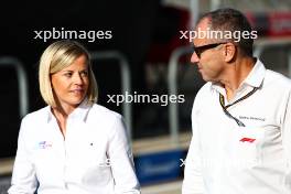 (L to R): Susie Wolff (GBR) F1 Academy Managing Director with Stefano Domenicali (ITA) Formula One President and CEO. 21.10.2023. Formula 1 World Championship, Rd 19, United States Grand Prix, Austin, Texas, USA, Sprint Day.