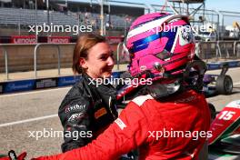 Race winner and Champion Marta Garcia (ESP) Prema Racing (Right) celebrates in parc ferme with third placed Lena Buhler (SUI) ART. 21.10.2023. F1 Academy, Rd 7, Race 1, Austin, Texas, USA.