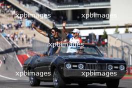 (L to R): Esteban Ocon (FRA) Alpine F1 Team and Pierre Gasly (FRA) Alpine F1 Team on the drivers' parade. 22.10.2023. Formula 1 World Championship, Rd 19, United States Grand Prix, Austin, Texas, USA, Race Day.